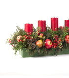 Centro de Mesa Rectangular con 5 Velas Crimson Red