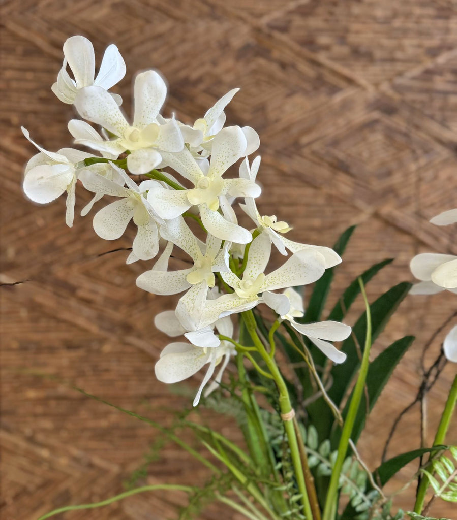 Orquideario Dos Vanda Orchid Artificial en Florero de Vidrio con Agua Acrílica